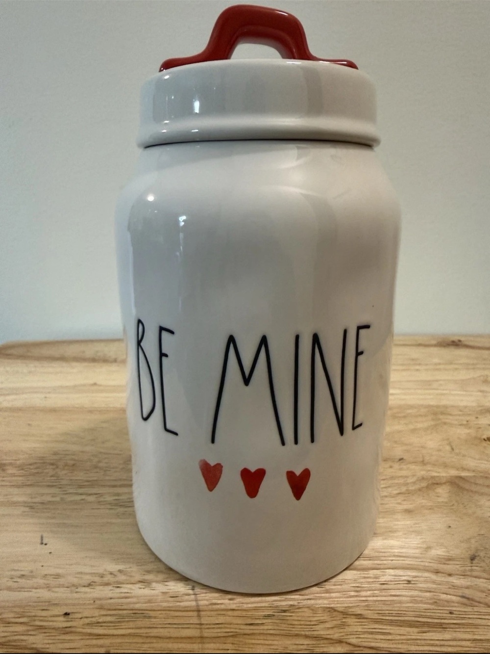 Rae Dunn be mine canister